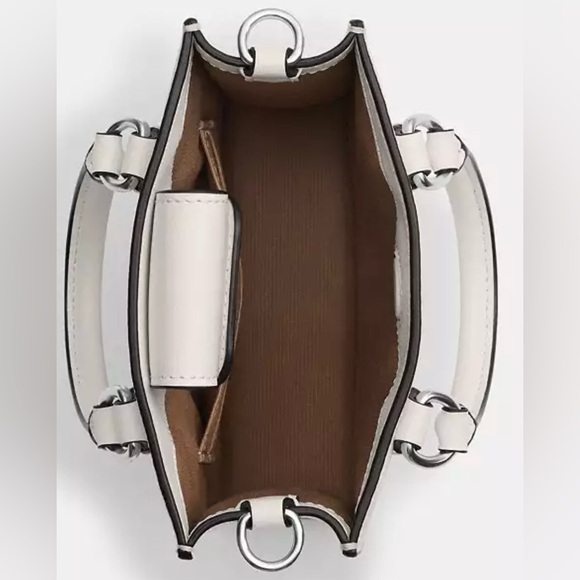 North south mini tote in signature glacier white canvas - Picture 3 of 10